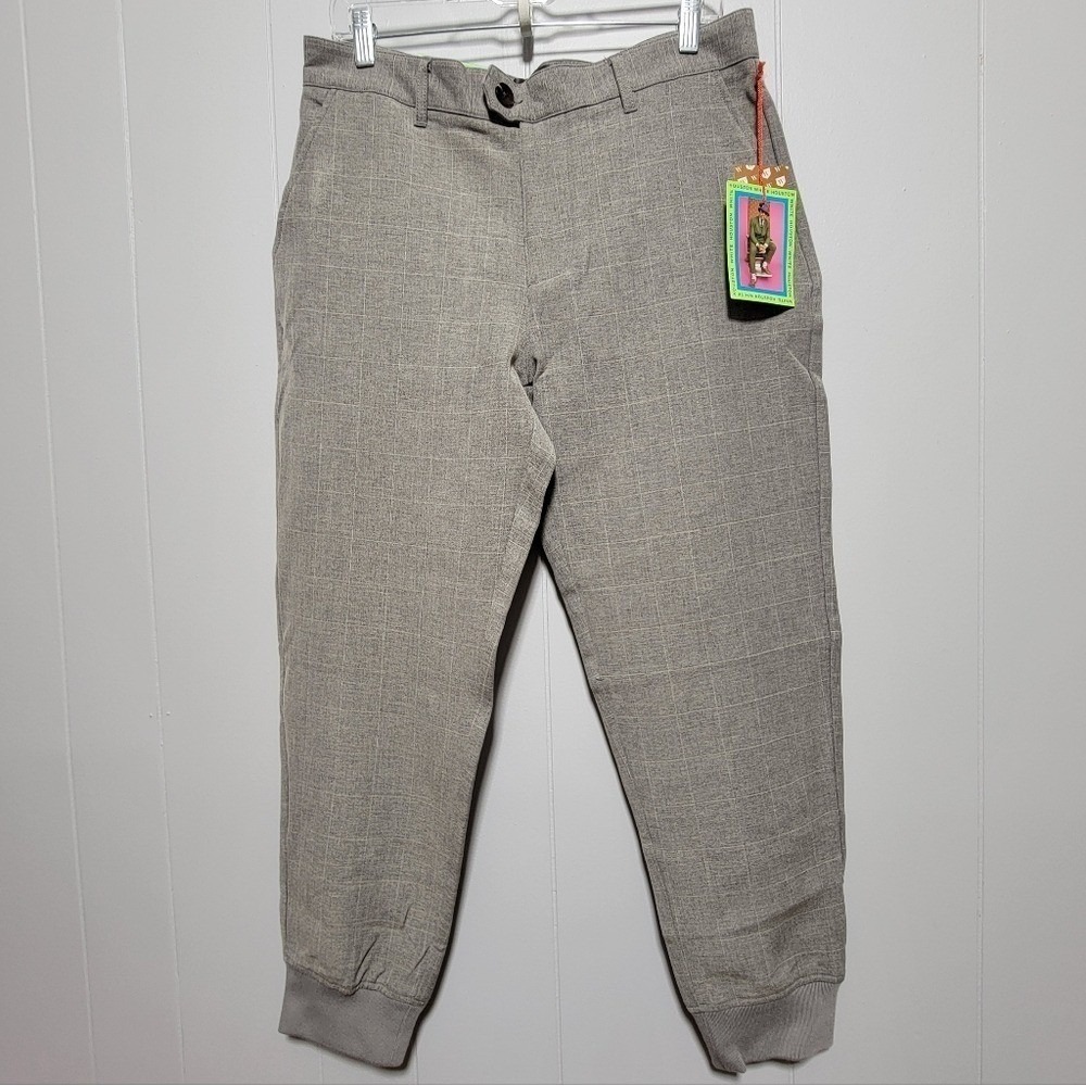 Houston White Mens Grey Plaid Jogger Pants Tailored Stretch 33x30 HWMF22-340A
